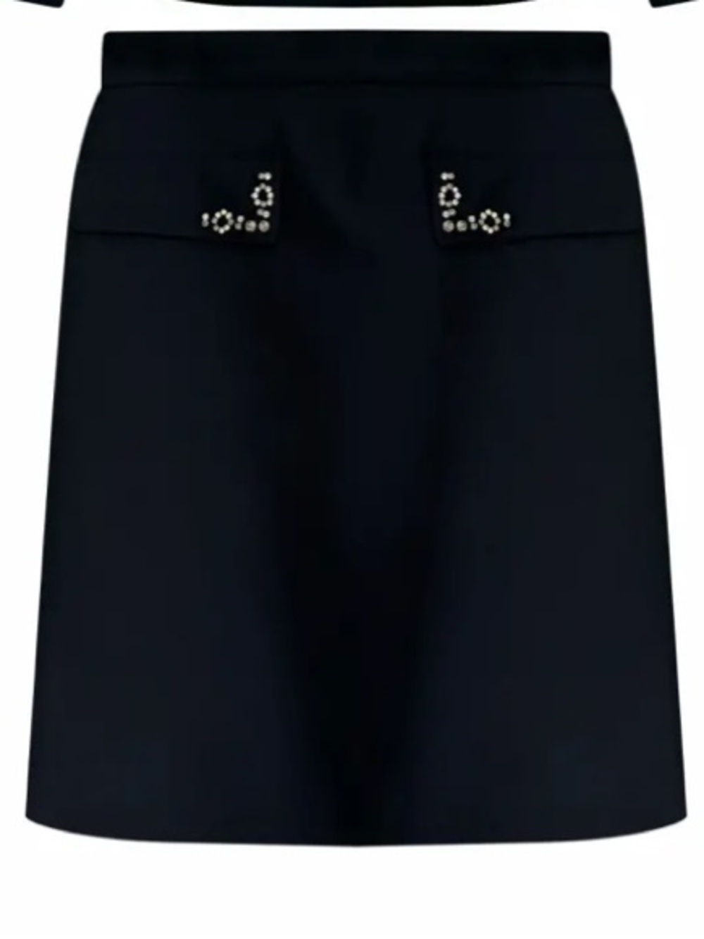 MaxMara Black Rhinestone Midi Skirt